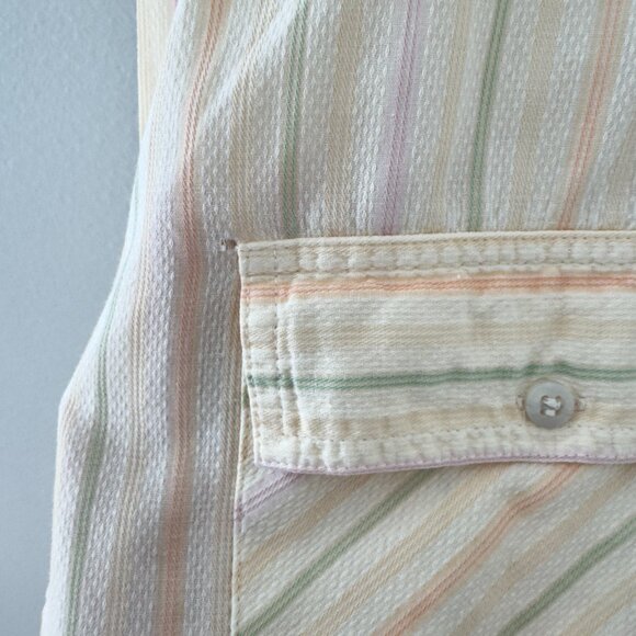 Liz Sport Pastel Striped Long Sleeve Button Down Shirt - Picture 5 of 9